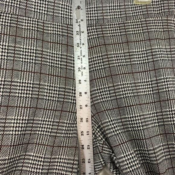 Time And Tru Womens Large Office Dress Pants Gray Houndstooth Plaid Straight Leg - Picture 8 of 14